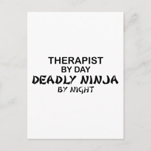 Therapeut Deadly Ninja durch Nacht Postkarte