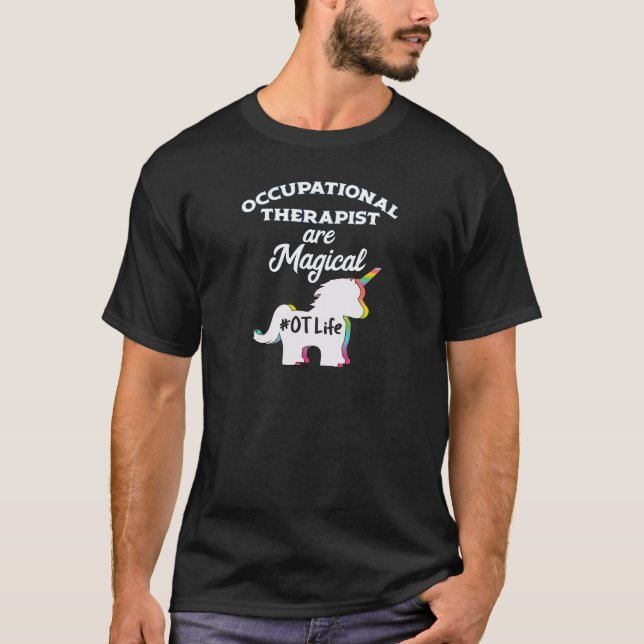 Therapeut des Beschäftigungstherapie-Einhorn-OT T-Shirt (Vorderseite)