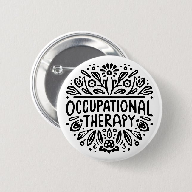 Therapeut für Arbeitstherapie Button (Vorne & Hinten)