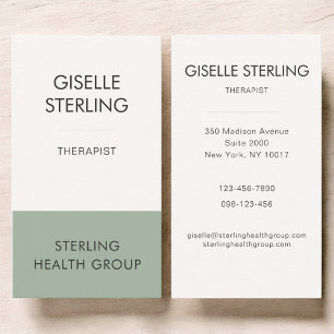 Therapeut für psychische Gesundheit Sage Grün Visitenkarte