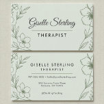Therapeut Holistic Botanical Sage Green Moderne Visitenkarte<br><div class="desc">Eine beruhigende,  grün blühende Visitenkarte für Therapeuten,  Berater,  Lebensbegleiter und ganzheitliche Heiler. Die sanften botanischen Akzente und das saubere Layout schaffen ein berufliches und dennoch leicht zugängliches Aussehen,  ideal für Wellness-Anwendungen,  psychische Gesundheitsdienste und Naturheilkunde. Eine perfekte Mischung aus modernem Design und Bio Eleganz.</div>