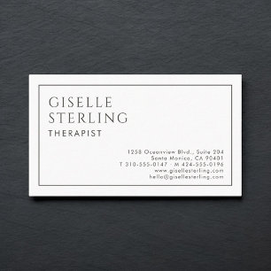 Therapeut Luxus Minimalistisch Schwarz Weiß Visitenkarte