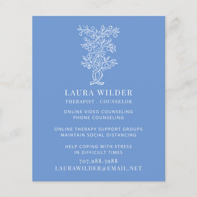 Therapeut online oder per Flyer (Vorne)