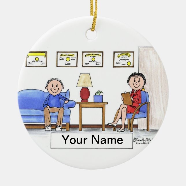 Therapeut, Psychologe - Frau Keramikornament (Vorne)