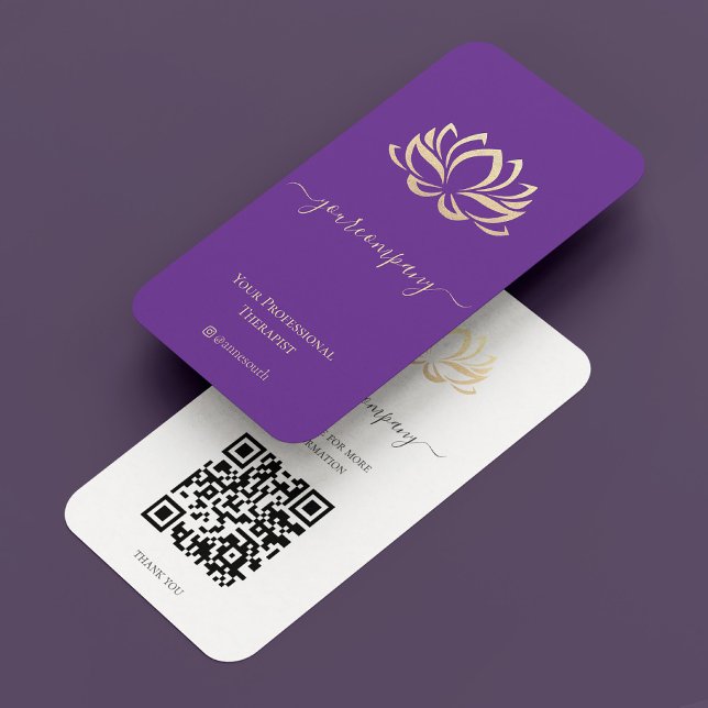 Therapeut Royal Lila Lotus Wellness Wellness-Cente Visitenkarte (Therapist Royal Purple Lotus Wellness Spa Business Card
)