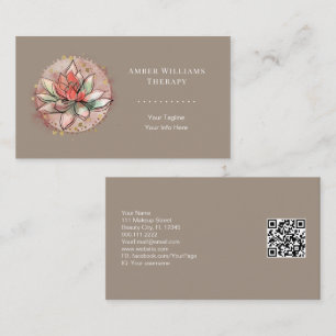Therapeut Spa Sukkulente Yoga Heilung Wellness QR Visitenkarte