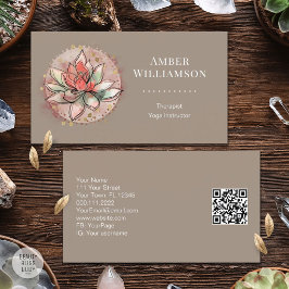 Therapeut Spa Sukkulente Yoga Heilung Wellness QR Visitenkarte