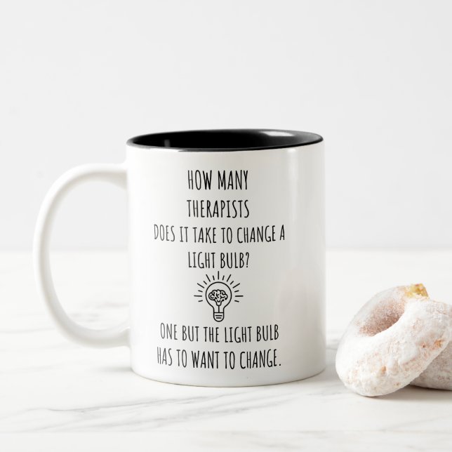 Therapeut Zweifarbige Tasse (Mit Donut)