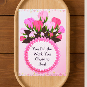 Therapie-Abschlusskarte – Rosa Florale Ermutigung  Dankeskarte