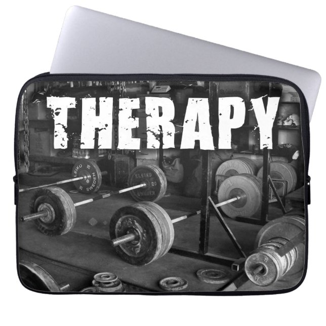 THERAPIE (Barbells) - Motivierend "Heben" Laptopschutzhülle (Vorderseite)
