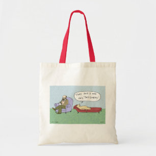 Therapie-Cartoon mit Hund Tragetasche