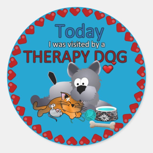 Therapie Dog Souvenir Aufkleber (Vorderseite)