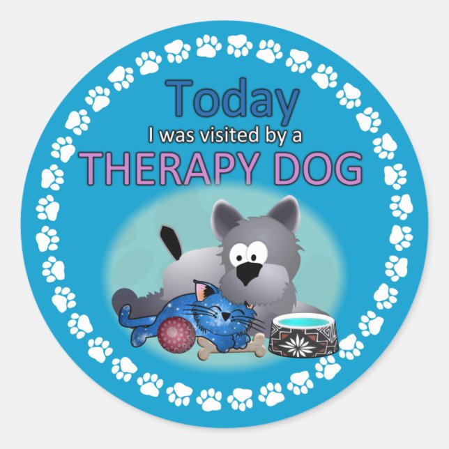 Therapie Dog Souvenir Aufkleber (Vorderseite)