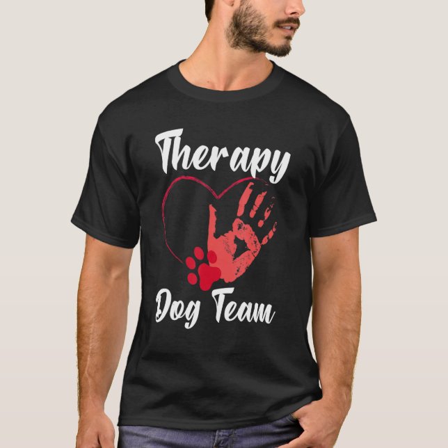 Therapie Dog Team Gruppe Dog Handler für Tierversu T-Shirt (Vorderseite)