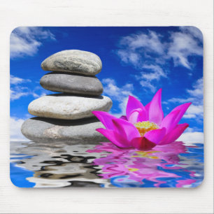 Therapie-Felsen-Steine u. Lotos-Blume Mousepad