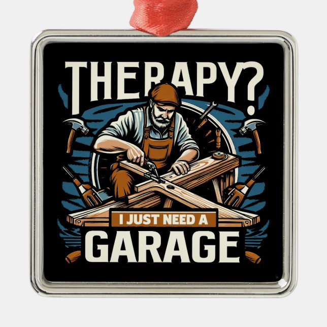 Therapie? Ich brauche nur eine Garage Ornament Aus Metall (Vorne)