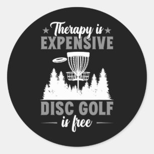 Therapie ist teuer Disc Golf Disc Golfer  Runder Aufkleber