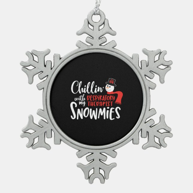 Therapie Schneeflocken Zinn-Ornament (Vorderseite)