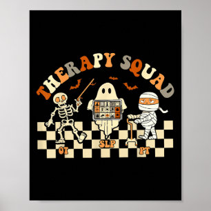 Therapie Squad Slp Ot PT Ghost Halloween Krankenko Poster