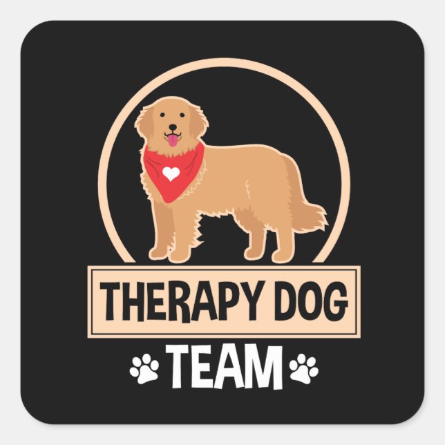 Therapiedog Quadratischer Aufkleber (Vorderseite)