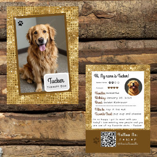 Therapiehund-Handelskarte Gold Glanz Visitenkarte