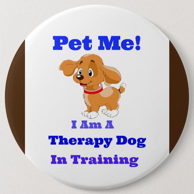 Therapiehund in Trainingstaste Button (Vorderseite)