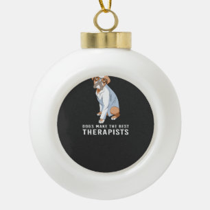 Therapiehund-Psychologe Therapeut Keramik Kugel-Ornament