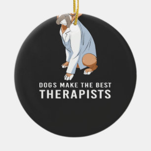 Therapiehund-Psychologe Therapeut Keramik Ornament