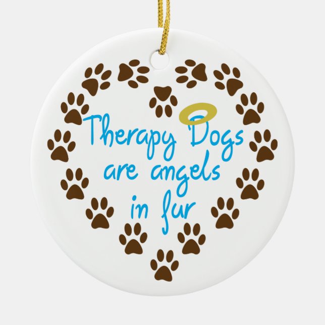 Therapiehunde Keramik Ornament (Vorne)