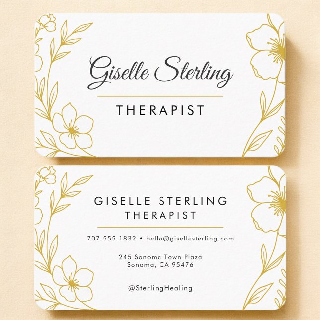 Therapist Floral Professional Visitenkarte (Von Creator hochgeladen)