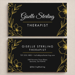 Therapist Moderner botanischer Luxus Elegant Visitenkarte