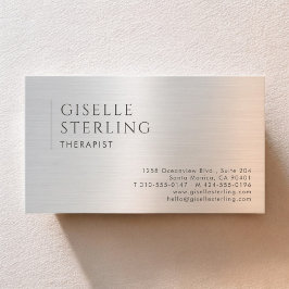 Therapist Psychologist Brushed Metal Visitenkarte
