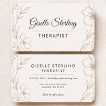 Therapist Psychologist Floral Visitenkarte<br><div class="desc">Promote your mental health services with this therapist psychologist floral business card. The soft floral design creates a calming, supportive impression while keeping contact details clear and professional. Ideal for therapists, psychologists, counselors, and mental health professionals who want a polished, print-ready business card that reflects care, trust, and a welcoming...</div>
