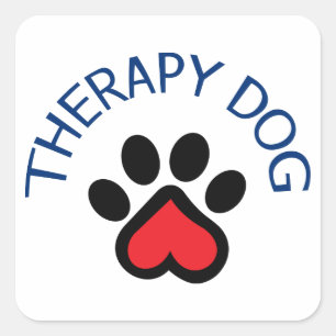 Therapy Dog Quadratischer Aufkleber