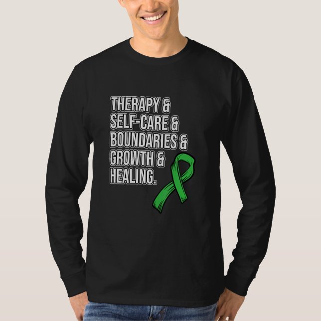Therapy Self Care Mental Health Awareness Green Gr T-Shirt (Vorderseite)