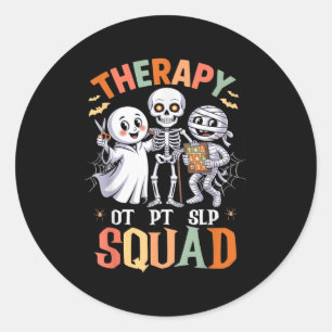 Therapy Squad Retro Ot Pt Team Niedlich Funny Hall Runder Aufkleber