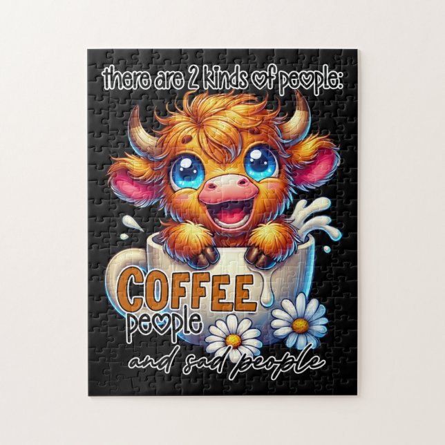 There Are 2 Kinds of People Coffee People and Sad  Puzzle (Vertikal)