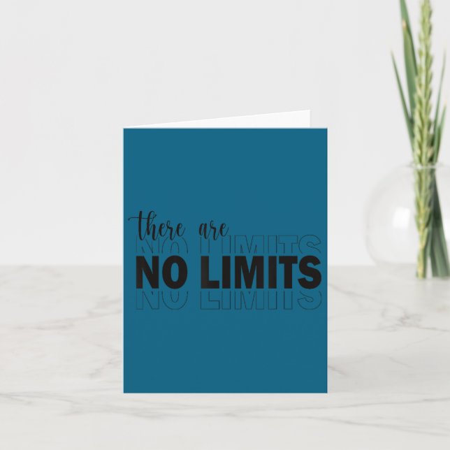 There Are No Limits Mindset Motivation Black  Karte (Vorderseite)