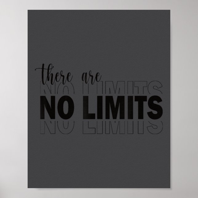There Are No Limits Mindset Motivation Black  Poster (Vorne)