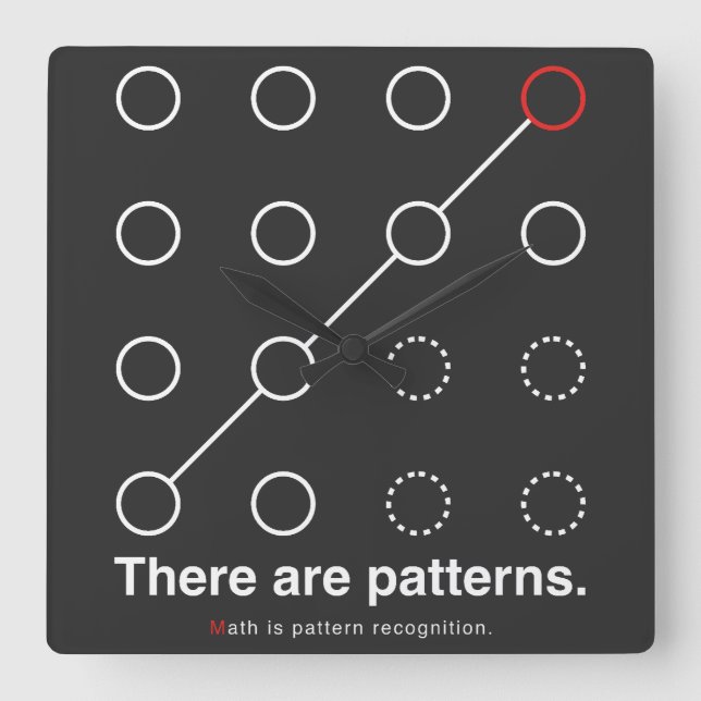 There_are_patterns Quadratische Wanduhr (Vorderseite)