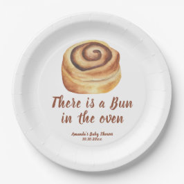 There is a Bun in the oven Baby Shower Pappteller