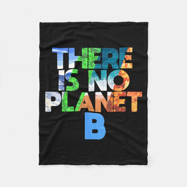 There Is No Planet B Four Seasons Earth Day  Fleecedecke (Vorderseite)