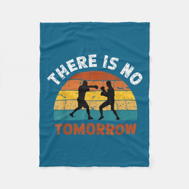 There Is No Tomorrow, Boxing Motivation,retro Boxi Fleecedecke (Vorderseite)
