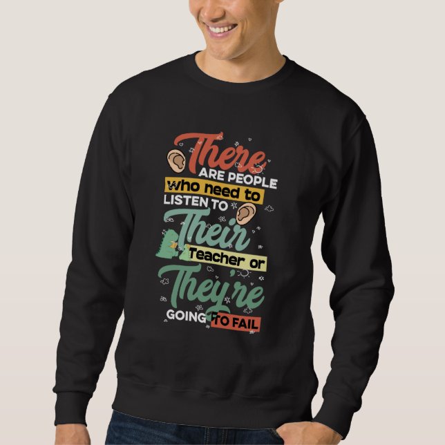 There Their They're English Grammar Teacher Pun Sweatshirt (Vorderseite)