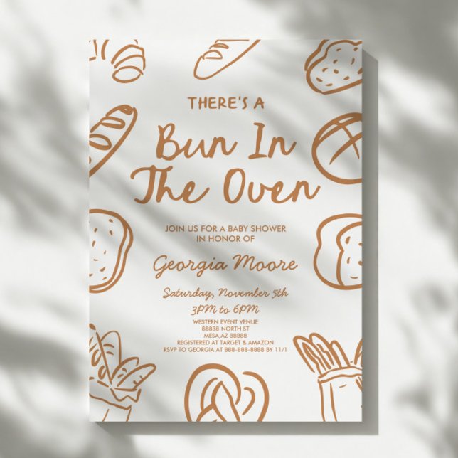 There's A Bun In The Oven Whimsical Baby Shower Einladung (Von Creator hochgeladen)