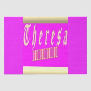 THERESA BEZEICHNEN GOLD UND PINKGRAFIKEN SEIDENPAPIER