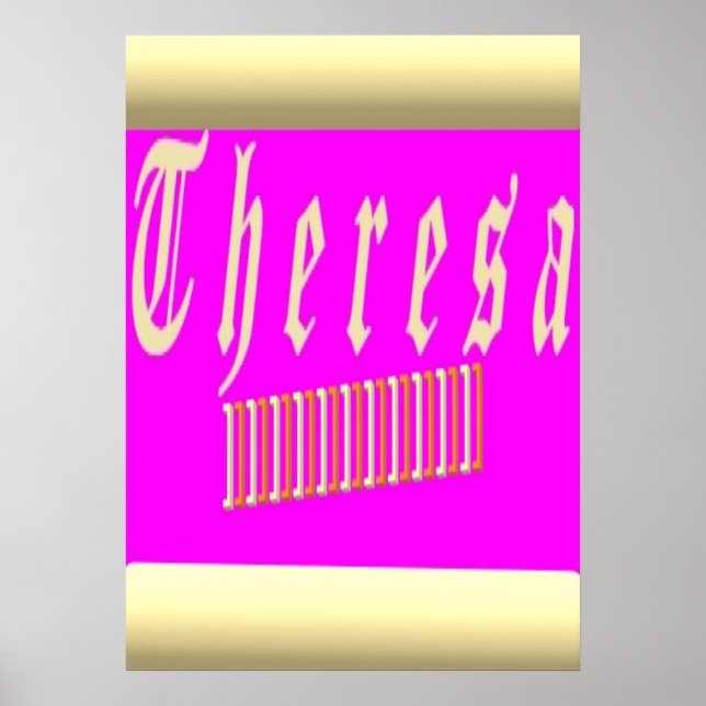 Theresa Design schockiert Rosa und Gold Poster (Vorne)