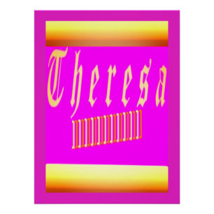 Theresa Design schockiert rosa und goldenes Poster