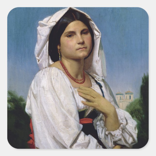 Therese Quadratischer Aufkleber (Vorderseite)