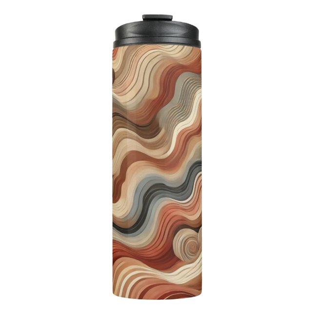 Thermal Tumbler - Abstraktes Fluid Boho Thermosbecher (Vorderseite)